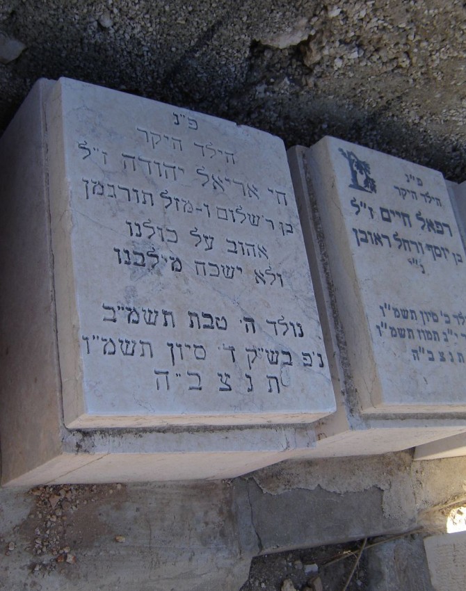 תמונת קבר חי אריאל יהודה תורגמן