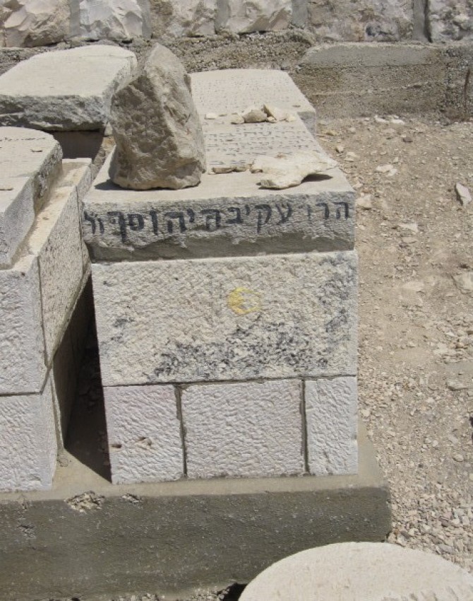 תמונת קבר הרב עקיבה יהוסף שלזינגר בעל "לב העברי"  Rabbi Akiva Yehosef Schlesinger