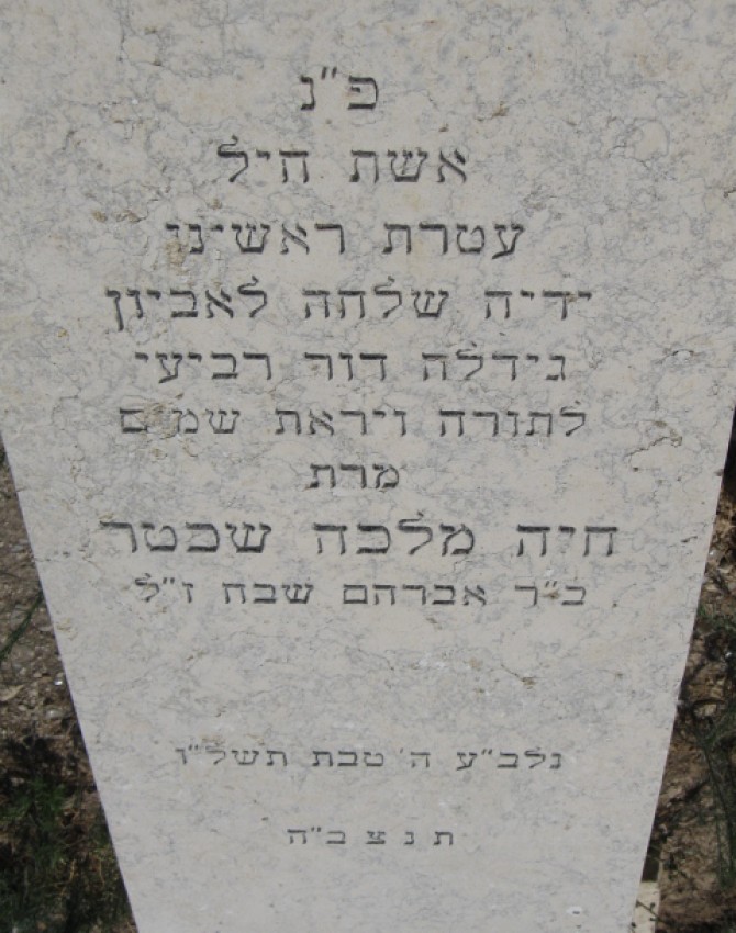 תמונת קבר חיה מלכה  שכטר