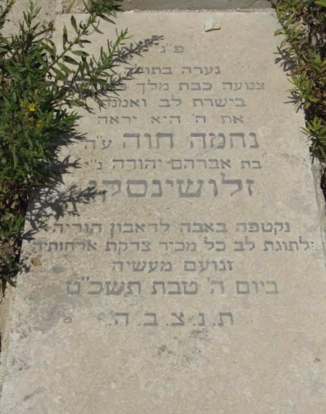 תמונת קבר נחמה חוה זלושינסקי